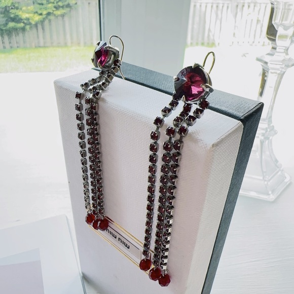 Crystal Three-Tier Chandelier Drop Earrings Rubi - Picture 1 of 2